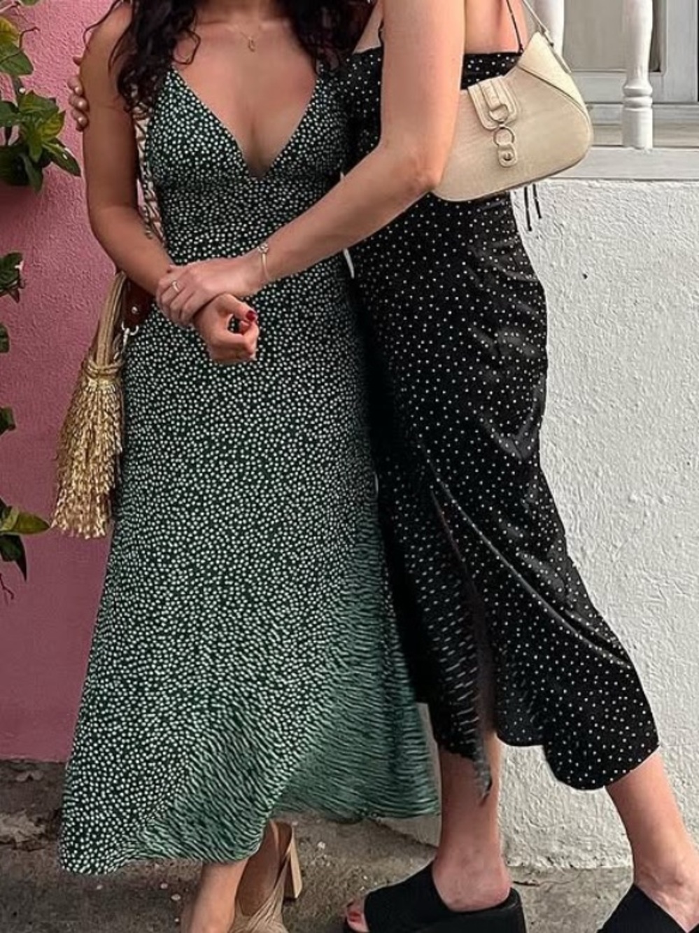 Reformation Women’s Green V-Neck Slip Dress
